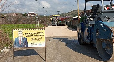 Hatay'da olumsuz havaya rağmen asfaltlamaya devam