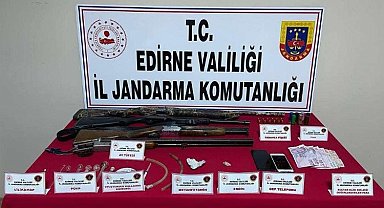 Keşan'da uyuşturucu ve silah ele geçirildi