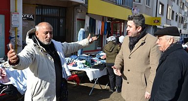 Mehmet Özcan manifaturacılarda da ilgiyle karşılandı