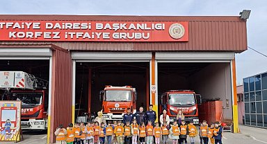 Kocaeli itfaiyesinin minik ziyaretçileri