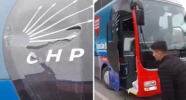 Trabzon'da CHP otobüsüne saldırı !