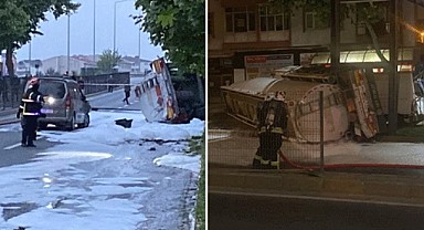 Kocaeli'de benzin yüklü tanker kaza yaptı!