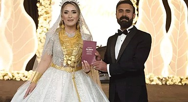 Aşiret düğününde geline 6 kilo altın takıldı!