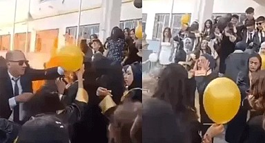 Mezuniyet töreninde helyum gazlı balonlar patladı
