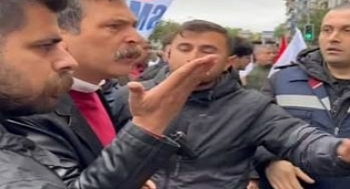 TİP Genel Başkanı Erkan Baş, Saraçhane'de polislerle tartıştı: Bana bağırma!