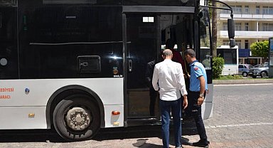 Antalya Alanya'da halk otobüsleri ve taksiler denetlendi