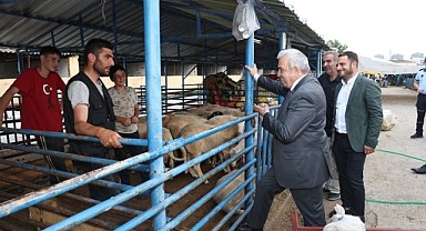 Başkan Şadi Özdemir Alaaddinbey Kurban Pazarı’nı gezdi