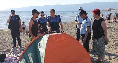 Bursa Gemlik kıyılarında çadır operasyonu!
