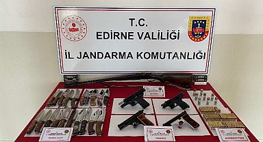 Edirne'de kaçak silah ve bıçak operasyonu