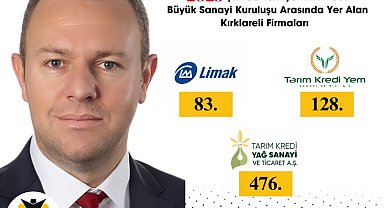 Kırklareli Ticaret ve Sanayi Odası Üyesi 3 Firma "en büyük" listede