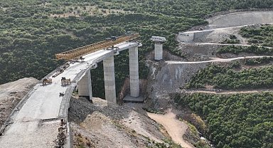 Kocaeli'de Dilovası Hastane Yolu'nda 40 kirişin montajı tamam
