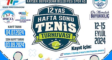 2024 Avrupa Spor Şehri Kayseri, 12 Yaş Hafta Sonu Tenis Turnuvası'na ev sahipliği yapacak