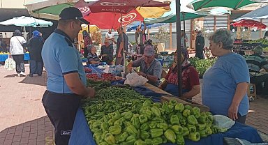 Edirne Keşan pazarında etiket kontrolü