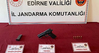 Jandarma Edirne'de tabanca ele geçirdi