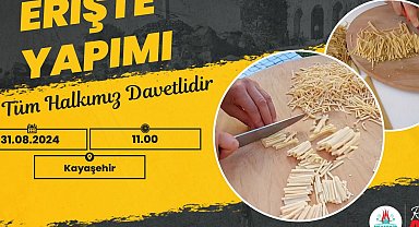 Nevşehir'de kadınlar ihtiyaç sahibi aileler için erişte yapacak