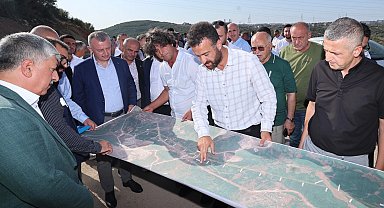 Başkan Büyükakın'dan iki ilçeyi birbirine bağlayan yola inceleme