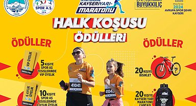Büyükşehir'in 4. Uluslararası Yarı Maratonu'ndaki halk koşusunda hediye yağmuru