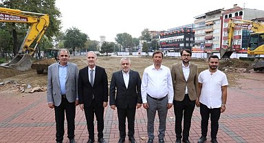 İnegöl'de Heykel bölgesinde düzenleme çalışmaları başladı