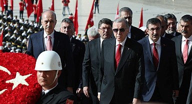 Cumhurbaşkanı Erdoğan Ve Devlet Erkanı Anıtkabir'de