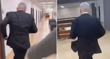 Netanyahu'nun korku anları kamerada