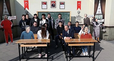 Kayseri Talas'ta 'Hababam'lı kutlama