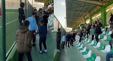 Maç tribünü boks ringine döndü