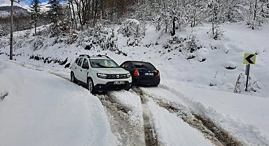 Sakarya'dan kar raporu... Kapalı grup yolu kalmadı