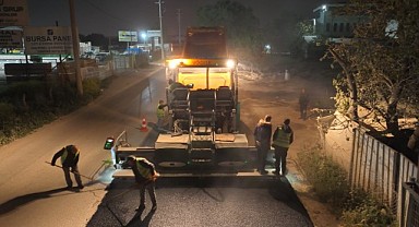 Büyükşehir’den Çalı-Kayapa yolunda gece mesaisi