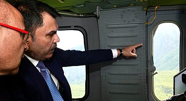 Bakan Kurum Bursa'yı havadan denetledi, talimatları verdi