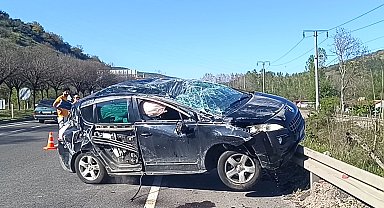 Bilecik'te takla atan otomobilde 1 kişi yaralandı