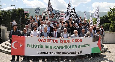 Bursa Teknik Üniversitesi'nde Gazze için çadır nöbeti