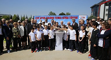 ÇEK Spor Salonu'na ilk harç törenle atıldı