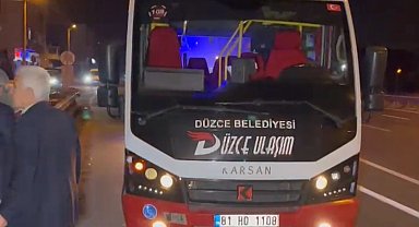 Düzce'de şehiriçi yolcu minibüsü yayaya çarptı