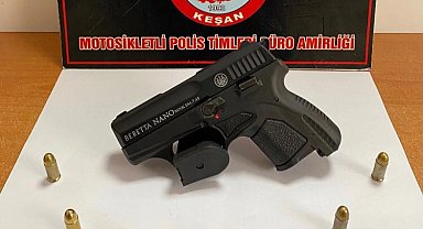 Edirne Keşan'da ruhsatsız silaha 1 gözaltı