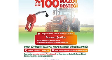 Bursa Büyükşehir Belediyesi’nden yüzde 100 hibe ‘Mazot Desteği’