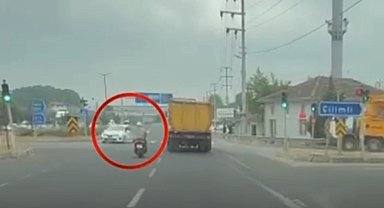 Düzce'de ters yön faciası saniyelerle önlendi!