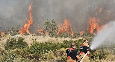Manisa Büyükşehir Akhisar'daki yangın bölgesinde