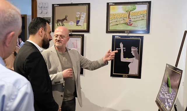 Yalçın Eroğlu'nun ödüllü karikatürleri Bursa İnegöl'de görücüye çıktı