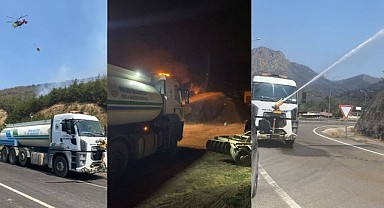 İnegöl Belediyesi'nden Yangın Bölgesindeki Söndürme Çalışmalarına Destek