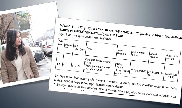Ağrı Belediyesi'nin arsa satışı tepki çekti: Kültürel miras satılıyor!