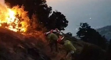 Denizli Pamukkale'deki orman yangını büyük ölçüde kontrol altında