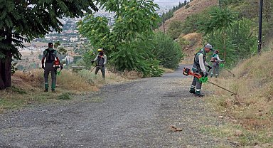 Kayseri Talas'ta Ali Dağı'na yangın önlemi