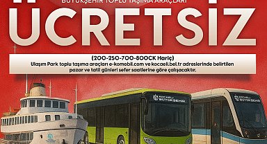 Kocaeli'de 30 Ağustos'ta ulaşım ücretsiz