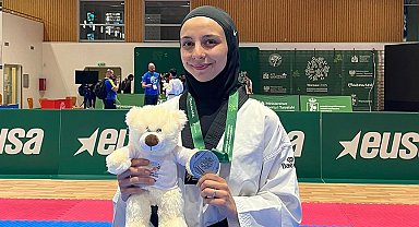 Konyalı milli sporcu Saliha'dan Avrupa ikinciliği