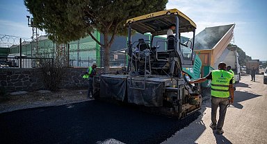 Aliağa'nın sanayi yoluna iki kilometrelik asfalt