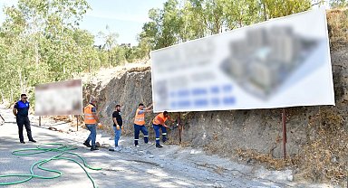 Çiğli'de kent estetiği ve güvenlik için izinsiz tabelalara müdahale