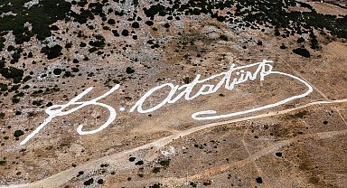 Dünyanın en büyük Atatürk imzası Gemlik'te yenilendi