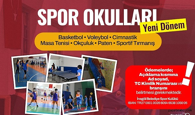 İnegöl Belediyesi Kış Spor Okullarında Kayıtlar Devam Ediyor