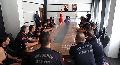 Nevşehirli itfaiyecilerden Başkan Arı'ya ziyaret