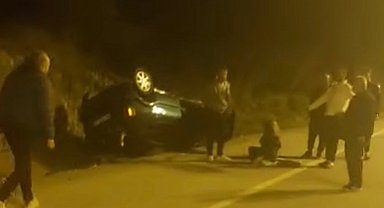 Akçakoca'da araç şarampole devrildi: 1 Yaralı